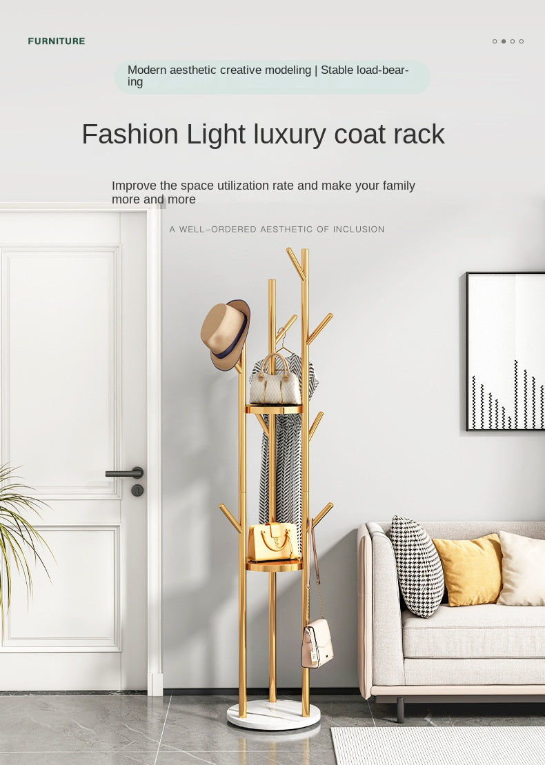 Light Luxury Standing Coat Rack Modern Simplicity Bedroom Home Clothes Hooks for Hallway Eye Catching Short Length