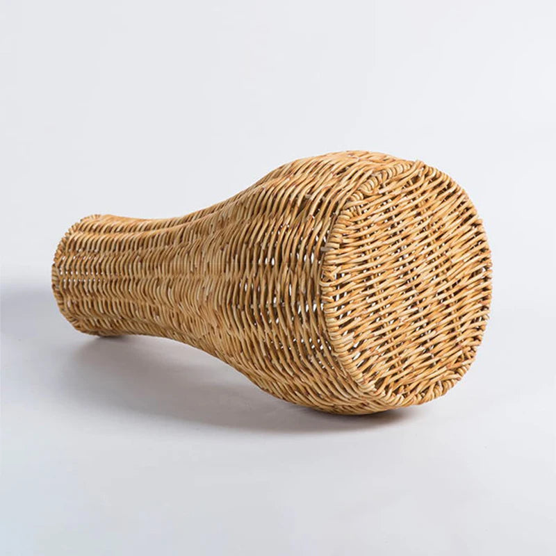 Retro Handmade Woven Vase Imitation Rattan Flower Plant Potted Flower Basket Bouquet Holder Wedding Home Office Table Decorative