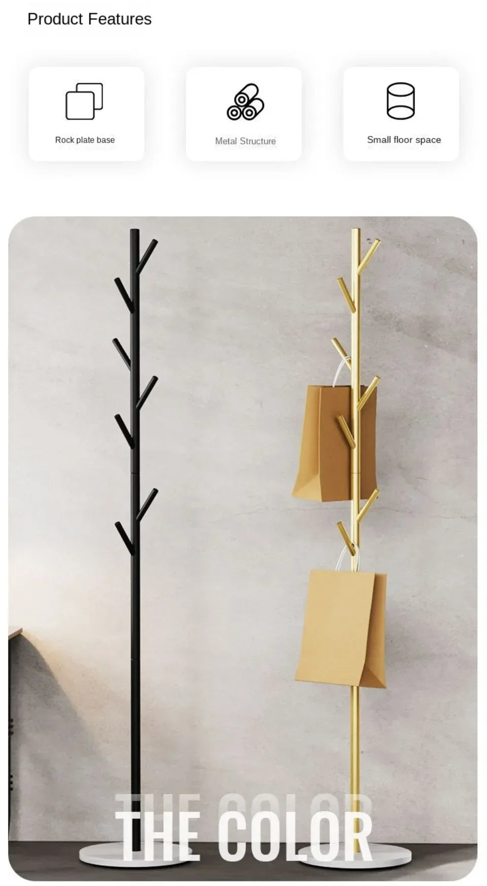 Minimalist Floor To Ceiling Metal Storage Hangers Bag Hangers for Bedrooms Home Use Eye Catching Short Coat Racks