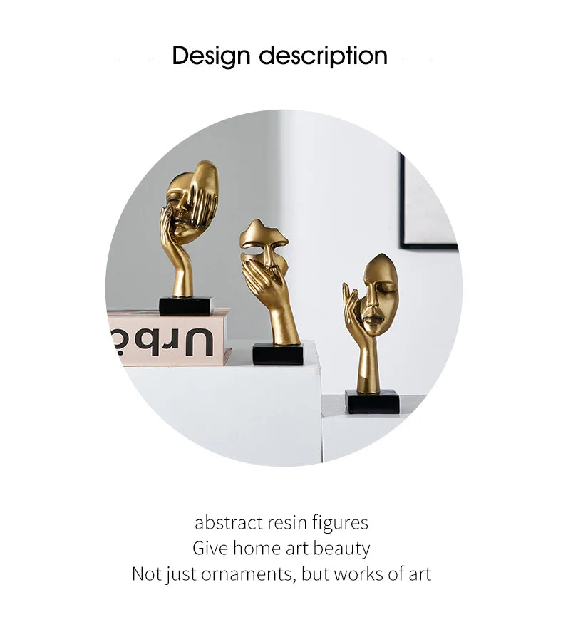 Nordic Abstract Resin Statue Miniature Figurine Art Crafts for Office Home Decoration Eye Catching Short and Unique