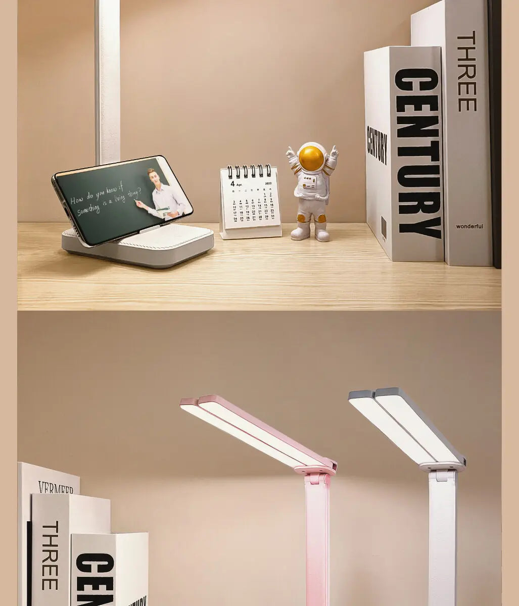 LED Desk Lamp 3 Levels Dimmable Touch Night Light USB Rechargeable Eye Protection Foldable Table Lamp For Bedroom Bedside Desk