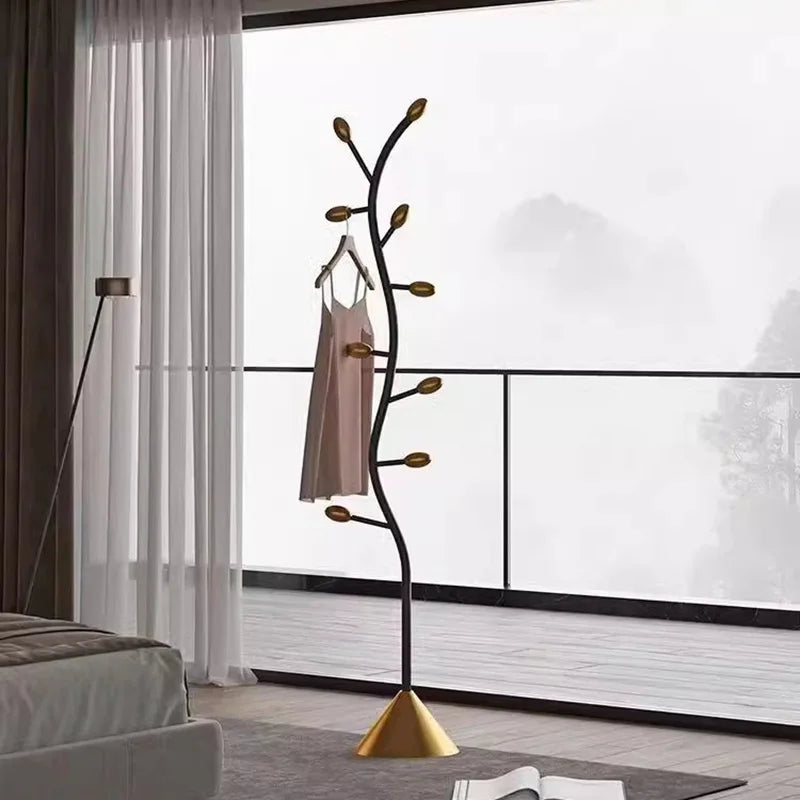 Black Minimalist Metal Clothes Rack for Bedroom Home Modern Hallway Furniture Short Eye-Catching Coat Rack