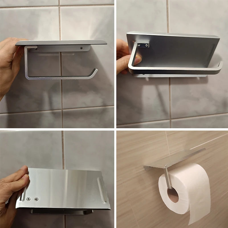 Aluminum Alloy Toilet Paper Holder WC roll Paper Holder perfume Shelf for Bathroom storage Accessories