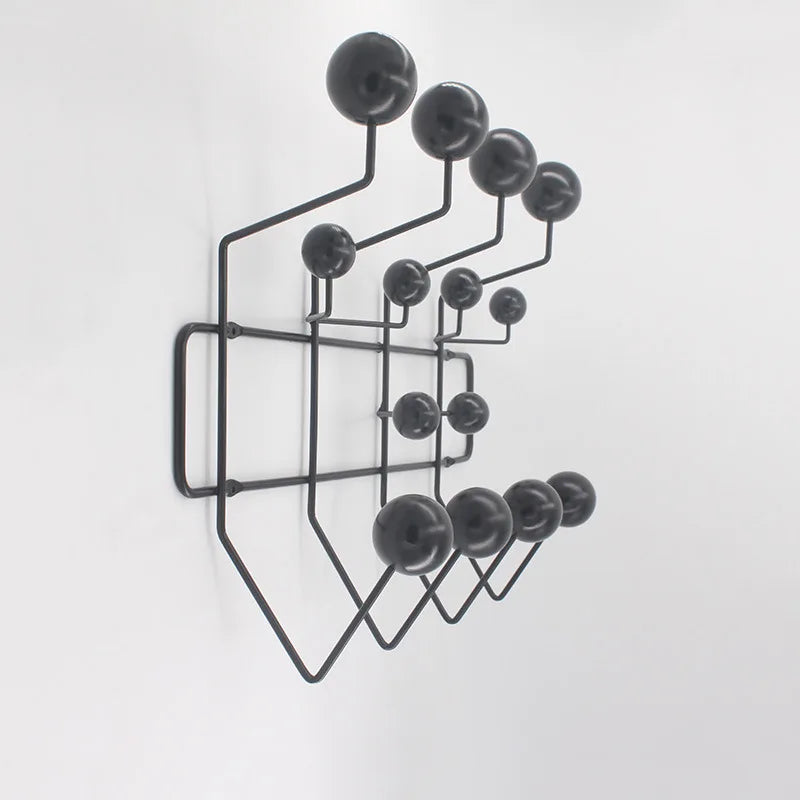 Modern Simplified Design Metal Coat Rack Solid Wood Ball Wall Hanger Interior Furniture for Home by LISM