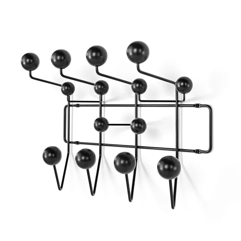 Modern Simplified Design Metal Coat Rack Solid Wood Ball Wall Hanger Interior Furniture for Home by LISM