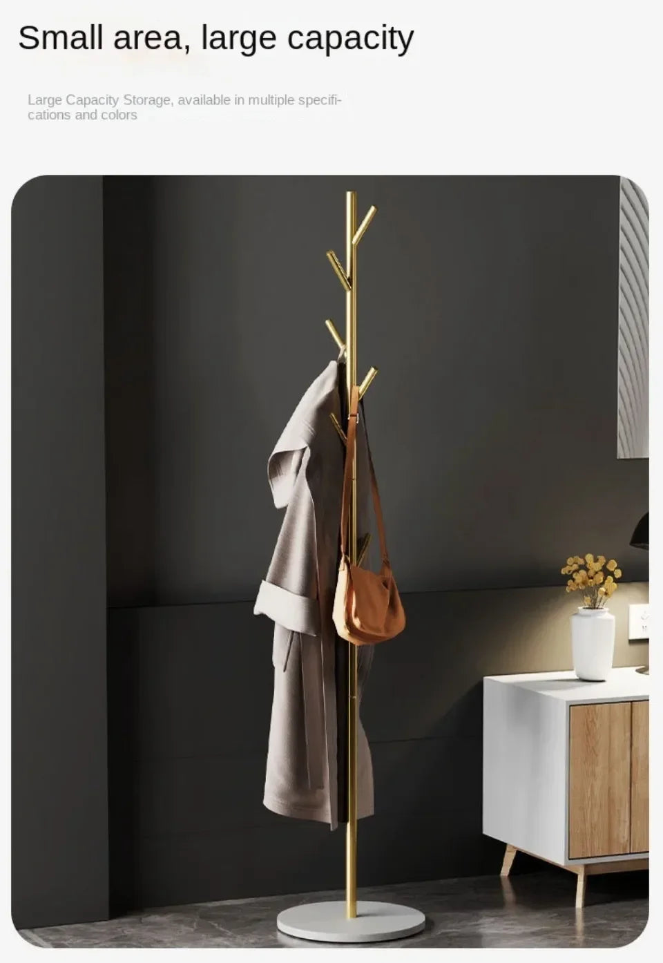 Minimalist Floor To Ceiling Metal Storage Hangers Bag Hangers for Bedrooms Home Use Eye Catching Short Coat Racks