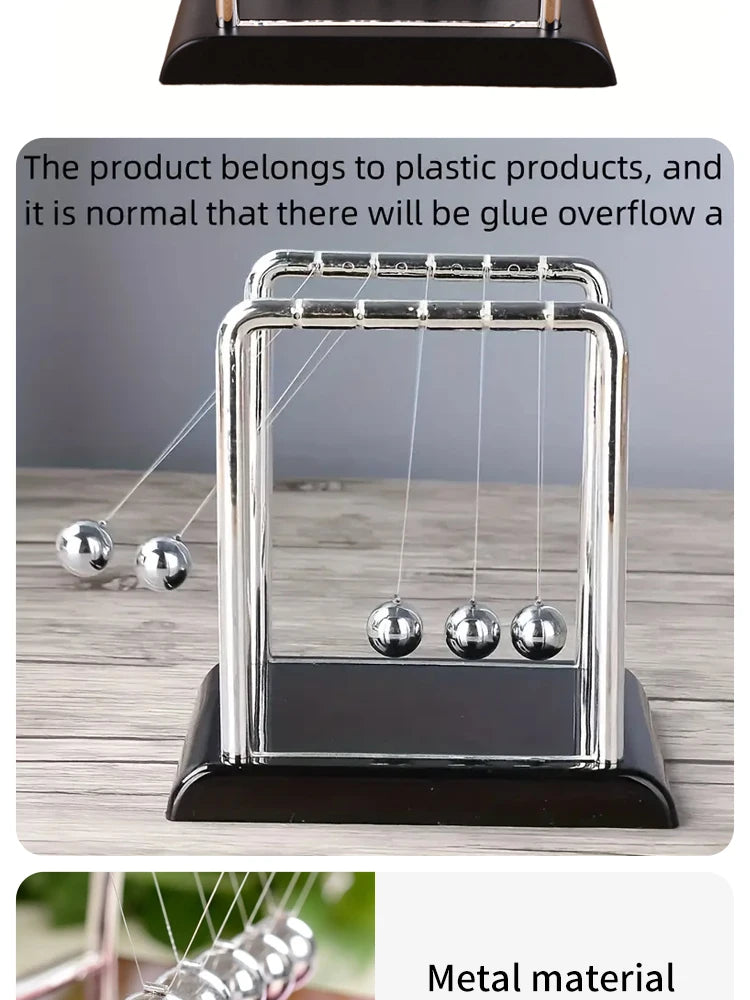 Newton's Cradle Balance Steel Ball Desktop Toy Stress Relief Gift Home Decoration Ideal for Physics Science Education