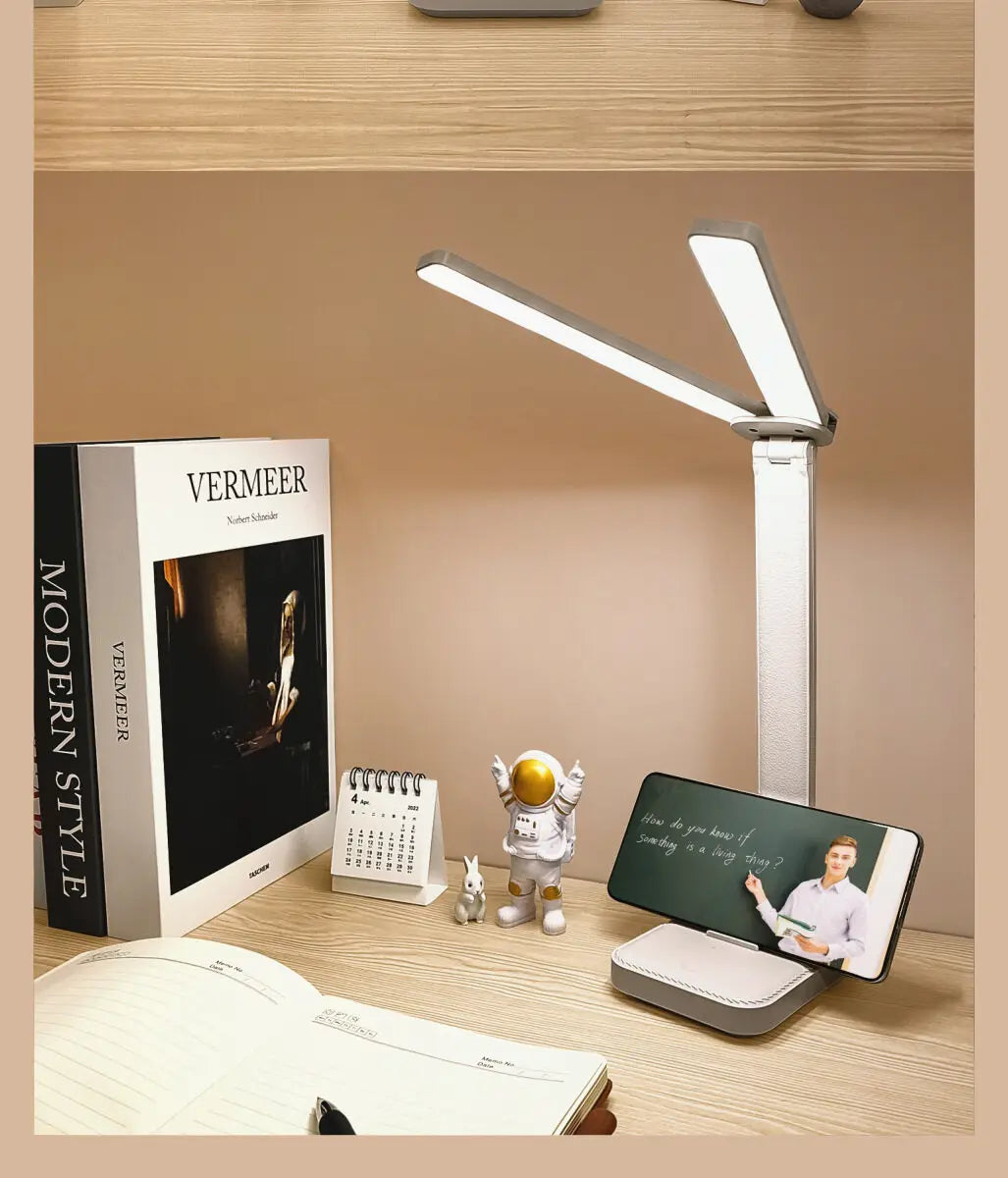 LED Desk Lamp 3 Levels Dimmable Touch Night Light USB Rechargeable Eye Protection Foldable Table Lamp For Bedroom Bedside Desk