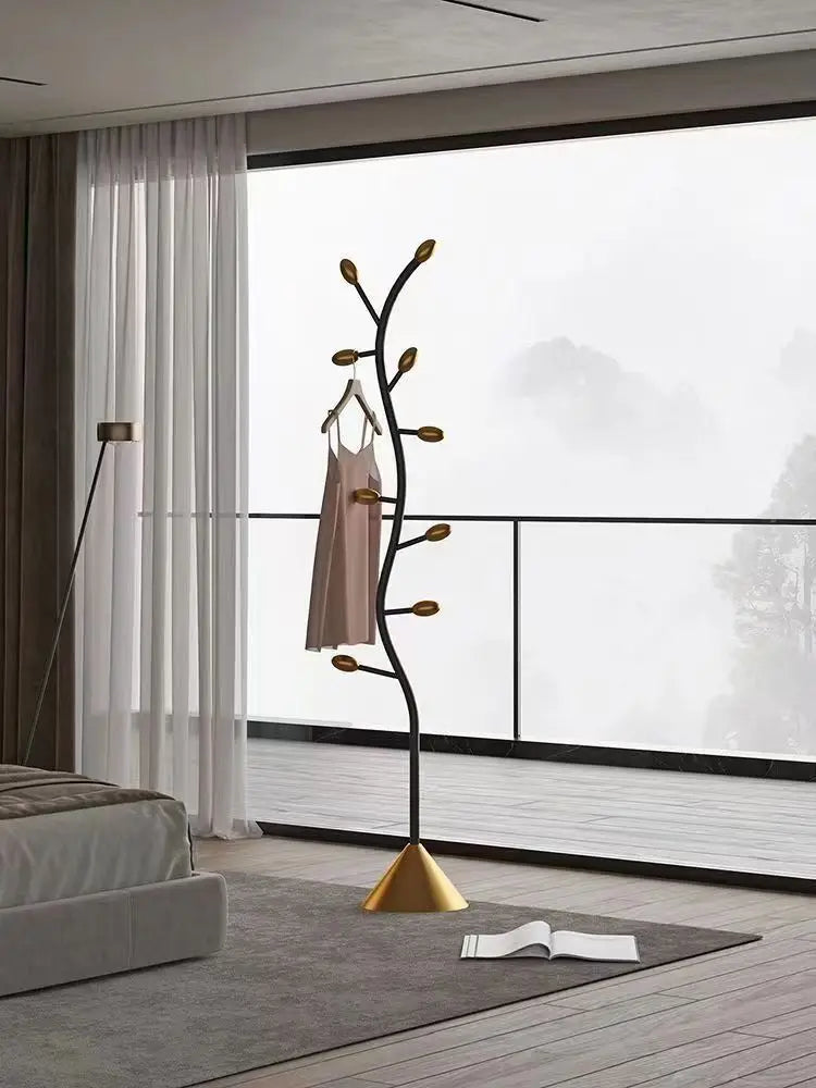 Black Minimalist Metal Clothes Rack for Bedroom Home Modern Hallway Furniture Short Eye-Catching Coat Rack