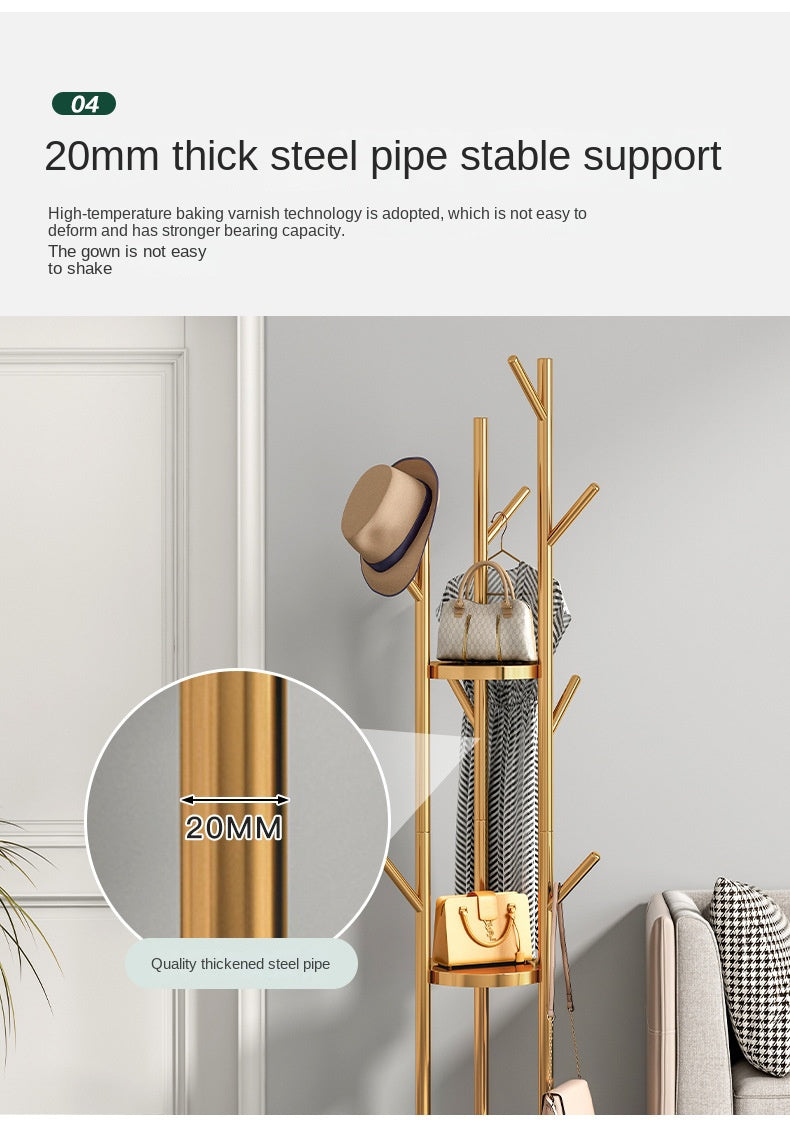 Light Luxury Standing Coat Rack Modern Simplicity Bedroom Home Clothes Hooks for Hallway Eye Catching Short Length