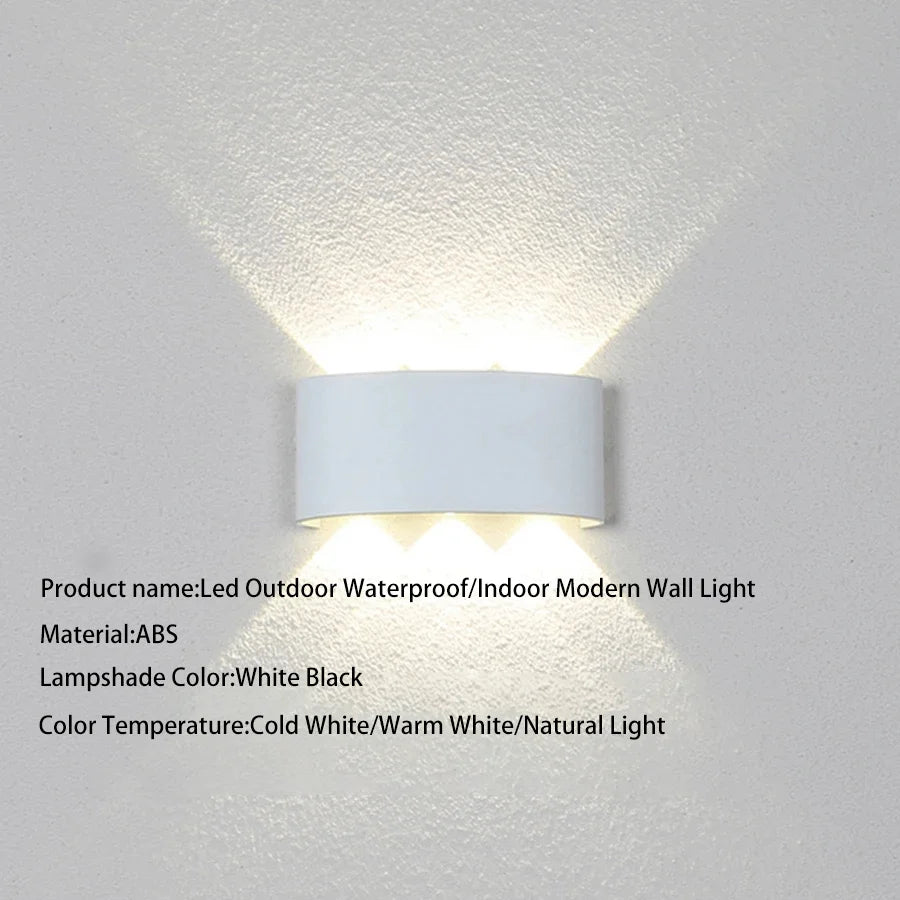 Modern LED Wall Light for Outdoor Indoor Use 2W-10W White Black Version for Home Garden Bedroom Corridor