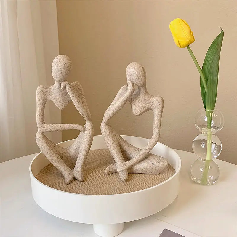 Abstract Thinker Statue Miniature Figure Modern European Art Style Home Office Decor Accessories Desk Sculptures Ornaments