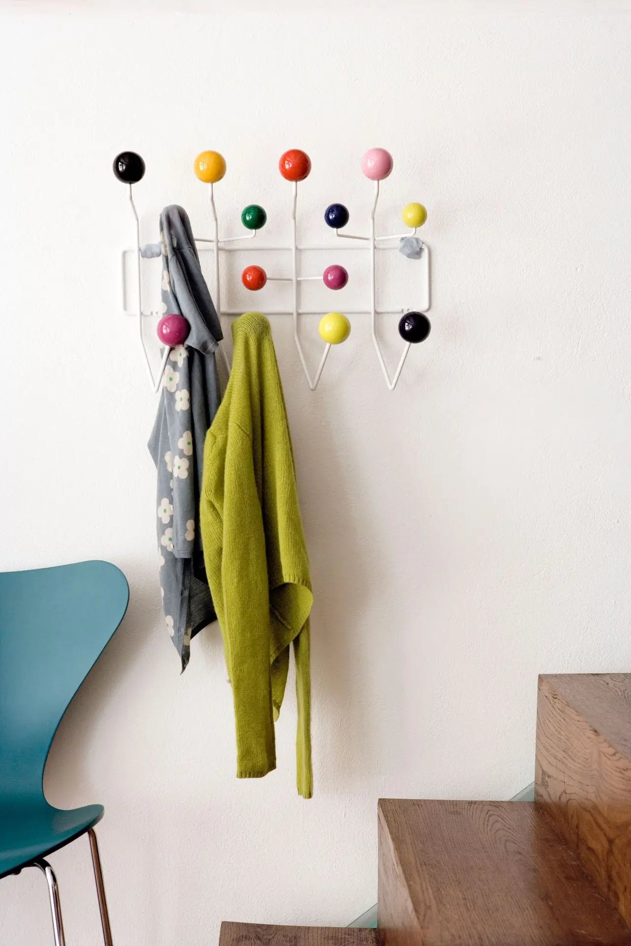 Modern Simplified Design Metal Coat Rack Solid Wood Ball Wall Hanger Interior Furniture for Home by LISM