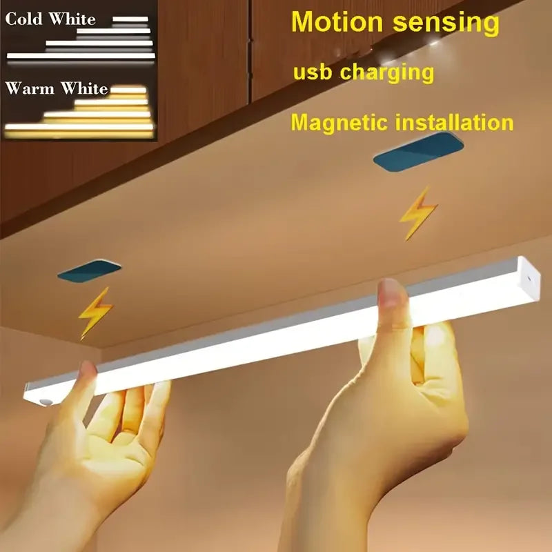 LED Motion Sensing Light Wireless USB Rechargeable Motion Detection Suitable for Kitchen Wardrobe Corridor and Staircase Lights