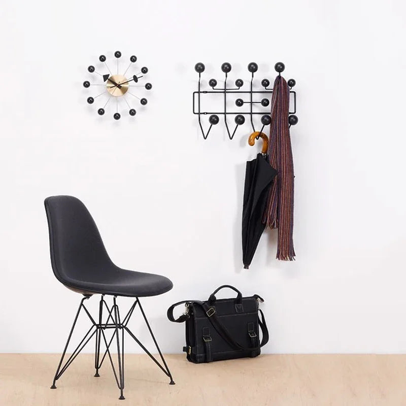 Modern Simplified Design Metal Coat Rack Solid Wood Ball Wall Hanger Interior Furniture for Home by LISM