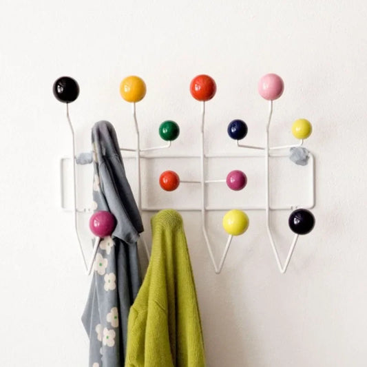 Modern Simplified Design Metal Coat Rack Solid Wood Ball Wall Hanger Interior Furniture for Home by LISM