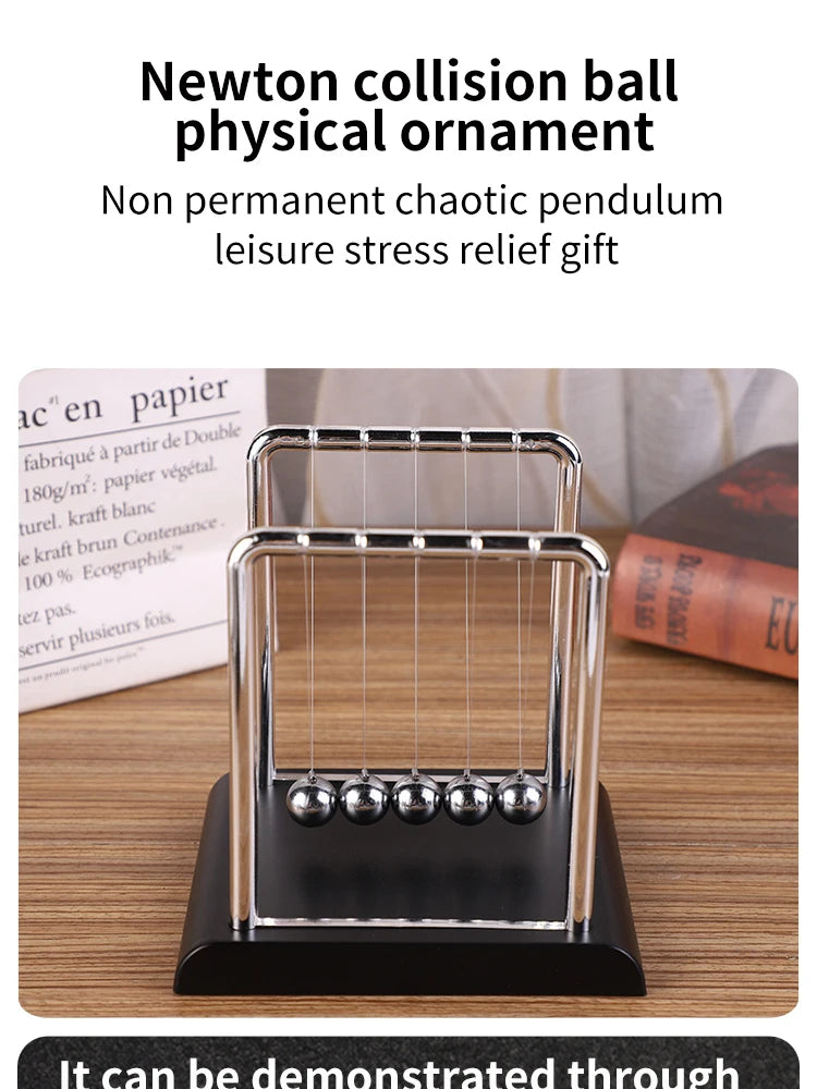 Newton's Cradle Balance Steel Ball Desktop Toy Stress Relief Gift Home Decoration Ideal for Physics Science Education