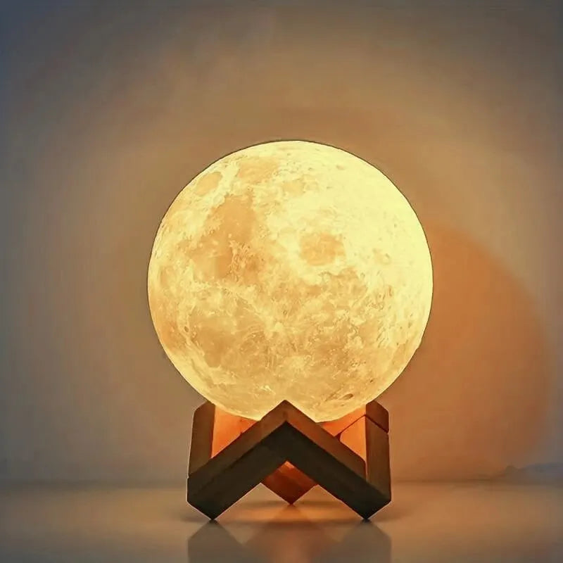 DIY Planet Lamp Moon Galaxy Night Light Art Painting Graffiti Birthday Gift Bedroom Living Room Decoration with Stand